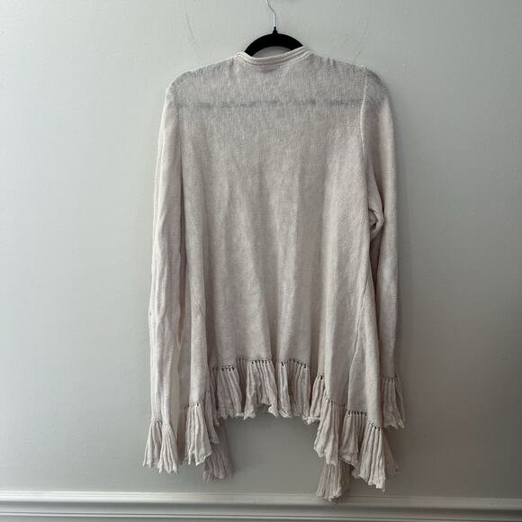 LOGO by Lori Goldstein Women’s Slub Open Front Cardigan‎ Ruffle Detail Size 2x - Picture 9 of 9